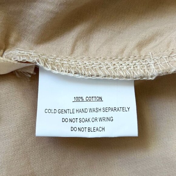 Petal + Pup Carey Crop Top Beige Floral Cotton S Puff Sleeve Blouse - Picture 7 of 8